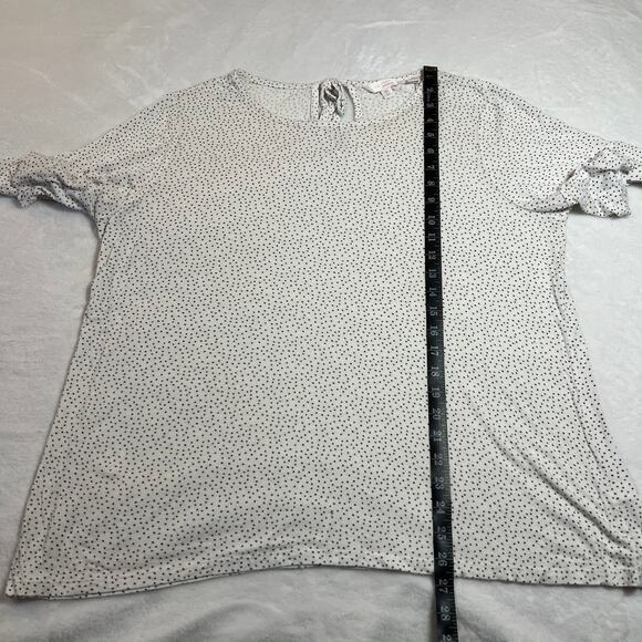 LC Lauren Conrad Crewneck Polka Dot Top Size X-Large Casual Preppy Girly - Picture 9 of 10